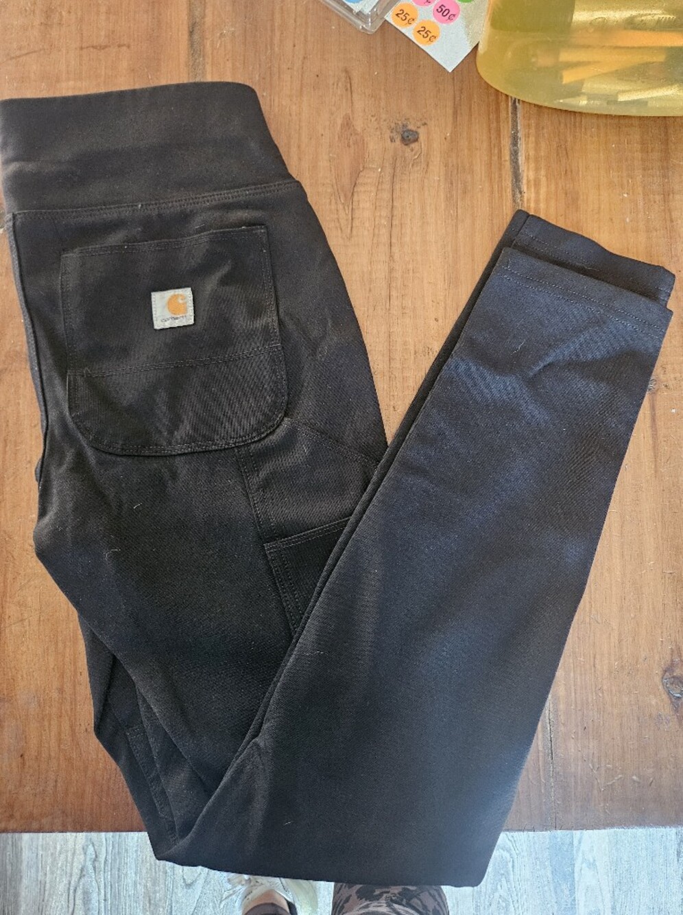 Carhartt Women's Black Stretch Jeggings with Logo Patch